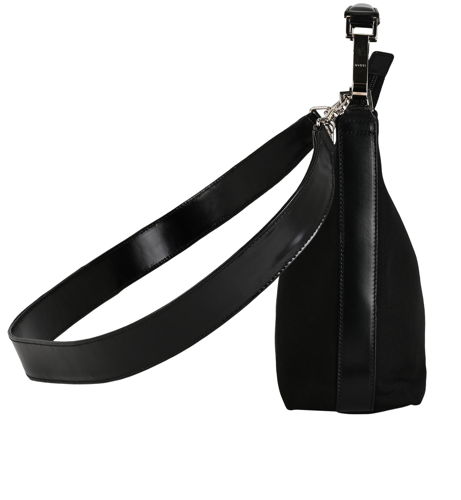 Vintage Jackie Shoulder Bag, &pound;275, Handbags, Black, Leather, Side view